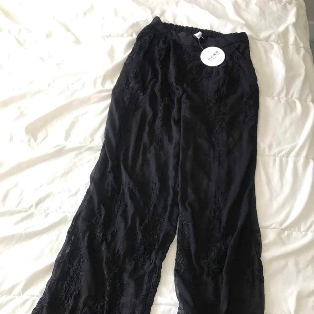 Black Boho Sheer Pants